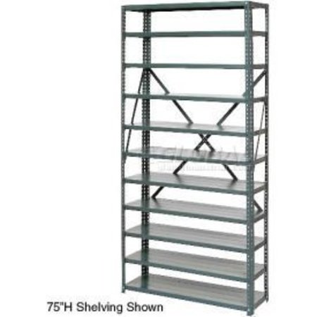 GLOBAL EQUIPMENT Open Style Steel Shelf - 6 Shelves No Bins 36"Wx18"Dx39"H Ready To Assemble 239619